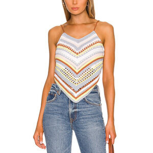 525 'Fauxchet' Pink Colorful Cami Size M